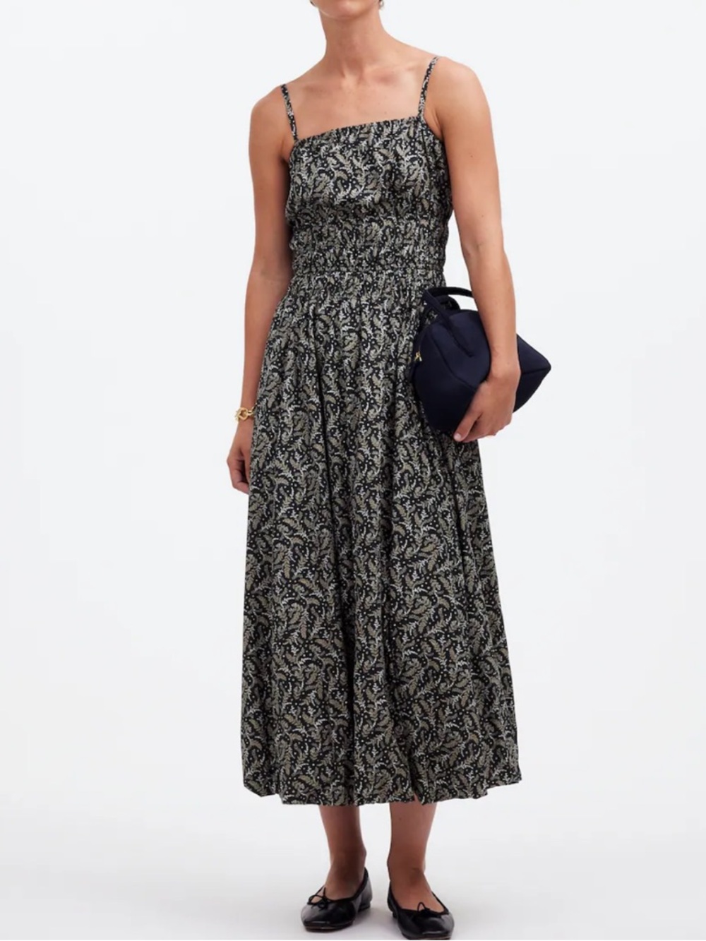 Madewell Sleeveless Bubble-Hem Midi Dress in Floral Womens 6